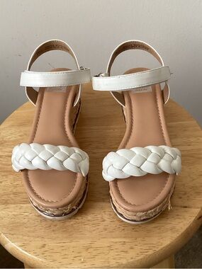 Dolce Vita White Braided Strap Kids Espadrille Sandals